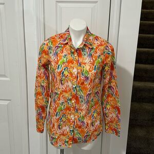 J MC LAUGHLIN TUCAN PRINT .TROPICAL MULTICOLOR SHIRT